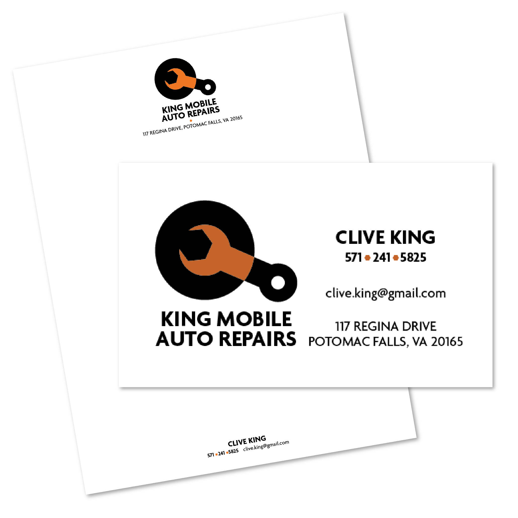 King Mobile Auto Repairs stationery